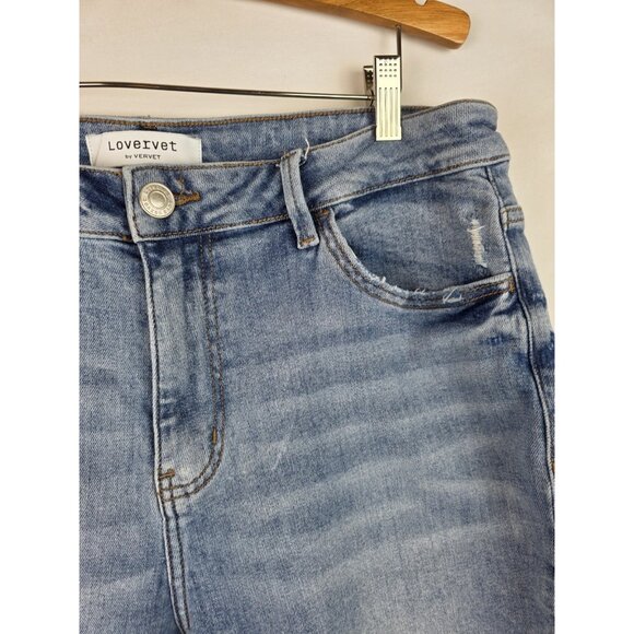 Lovervet by Vervet Jeans Women's Size 18 Distressed Cropped Flare Denim Pants - Picture 5 of 12